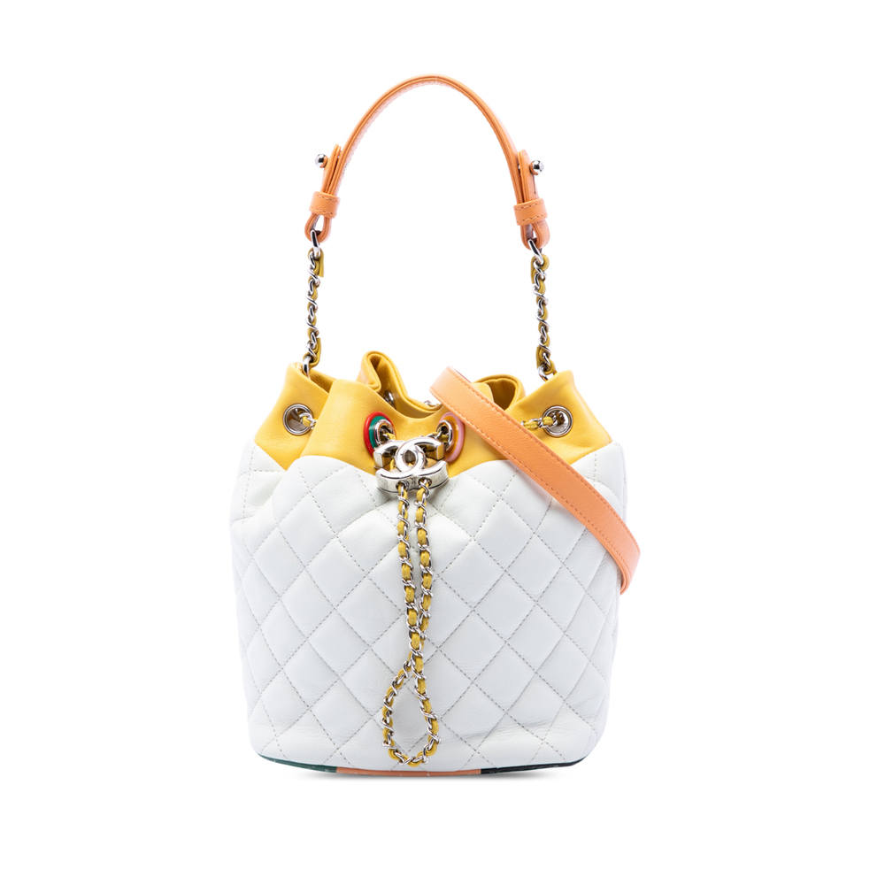 Pre-Loved Chanel Paris Cuba CC Quilted Lambskin Chain Bucket Bag